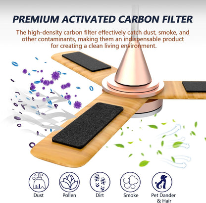 Ceiling Fan Filters for Blades, Carbon Air Purifier Pads, 5 Pack